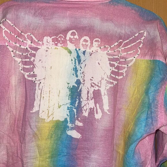 Eight X Mens Shirt Size XXL Multicolor Custom Angel Wing Graphics And Crystal - Picture 9 of 10